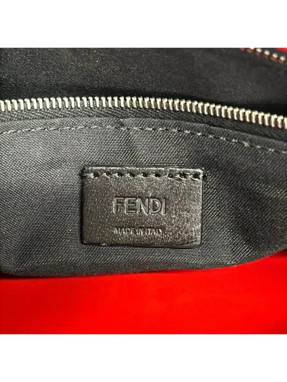 Fendi Clutch Bugs Red Black Leather